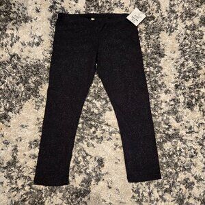 725 Originals Ladies Mid-Calf Sparkle Leggings | Size XL | Black Silver